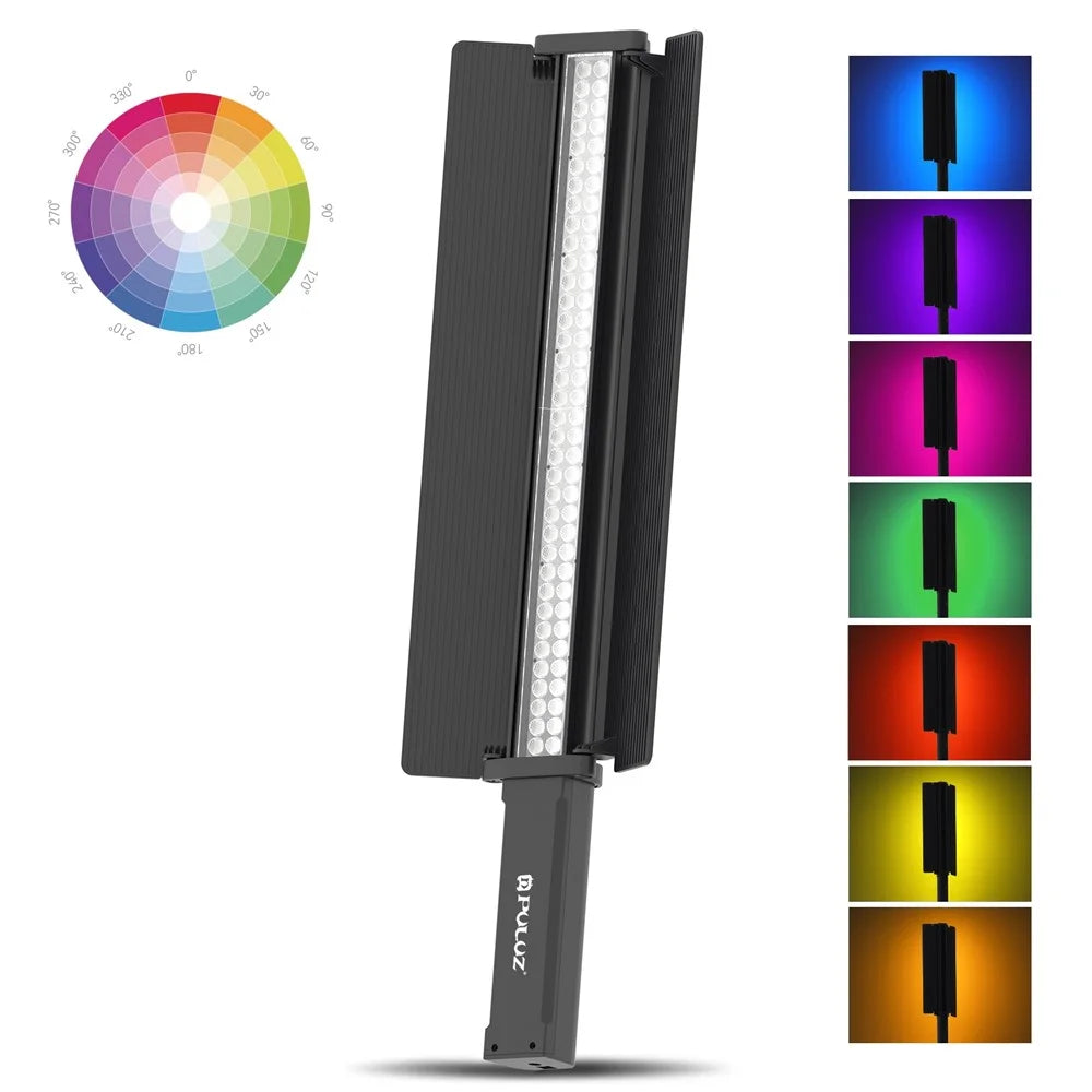 PULUZ PU4137 24W RGB Handheld Stick LED Light 72-LED Full Color Fill Light with Barndoor - 1