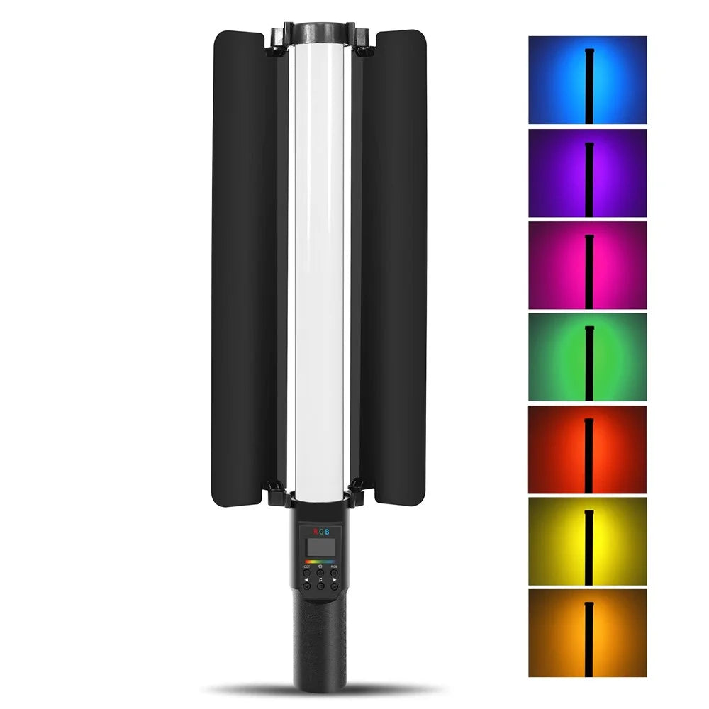 PULUZ PU4135 13W 190-LED Photo Handheld Light Stick Full Color RGB Fill Light with Barndoor - 1