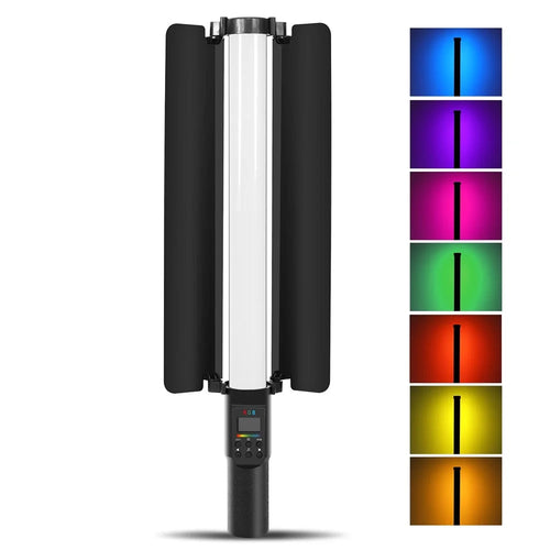 PULUZ PU4135 13W 190-LED Photo Handheld Light Stick Full Color RGB Fill Light with Barndoor - 1