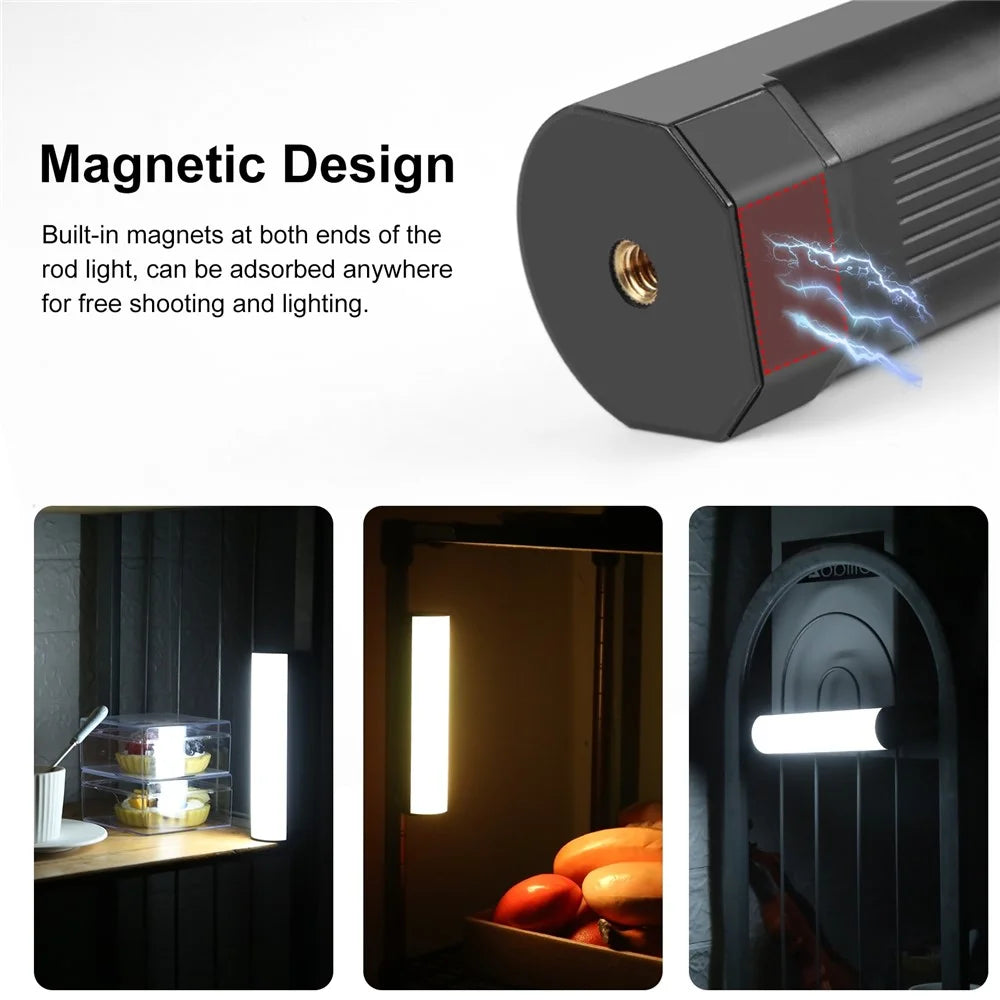PULUZ PU4138 17cm Portable RGB Light Stick Magnetic LED Tube Light Wand 6W Photography Fill Light - 6