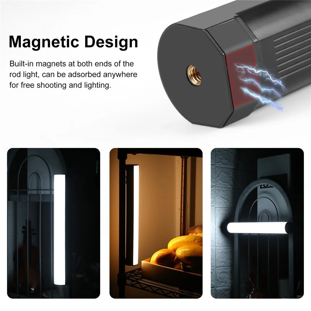 PULUZ PU4139 30cm Portable RGB Light Stick Magnetic LED Tube Light Wand 10W Photography Fill Light - 6