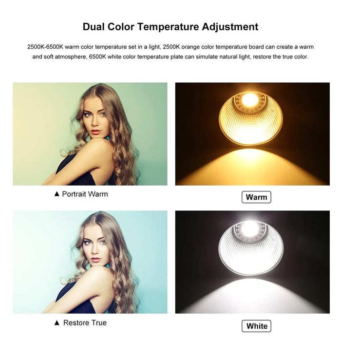 PULUZ PU4119B 60W COB Handheld Photography Vlog Light Video Recording Dual Color Temperature Fill Light - 4