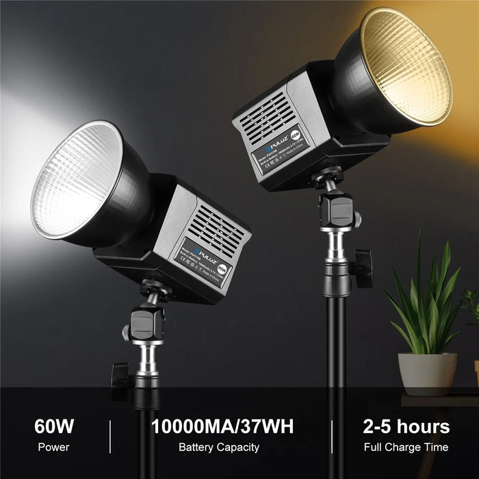 PULUZ PU4119B 60W COB Handheld Photography Vlog Light Video Recording Dual Color Temperature Fill Light - 7