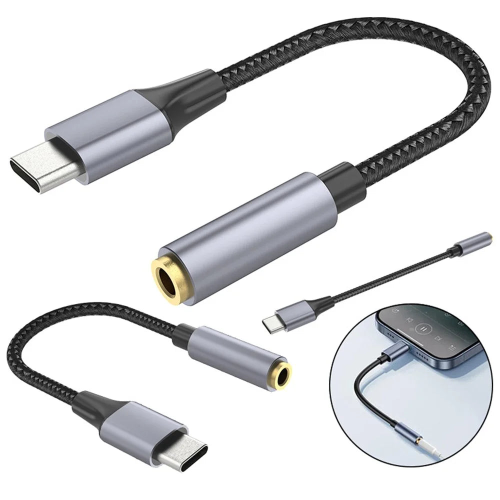15cm Type C to 3.5mm Audio Adapter Cable for Huawei Honor Xiaomi iPhone 15 Series Headphone Converter 15cm - 2
