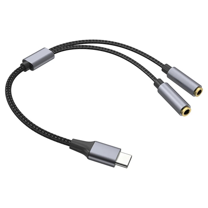 25cm Type-C to 3.5mm Audio Splitter Cable Headphone Adapter for Smartphone Computer - 2