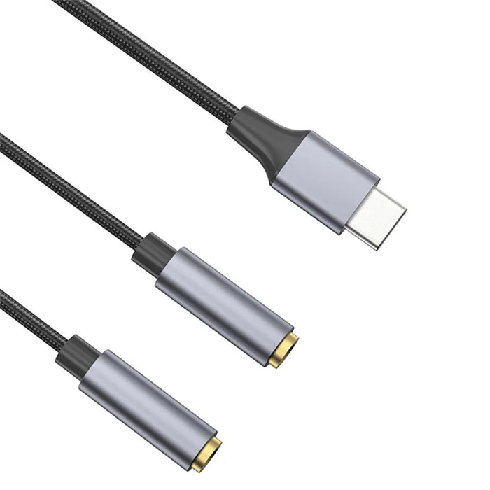 25cm Type-C to 3.5mm Audio Splitter Cable Headphone Adapter for Smartphone Computer - 4