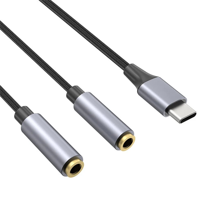 25cm Type-C to 3.5mm Audio Splitter Cable Headphone Adapter for Smartphone Computer - 5