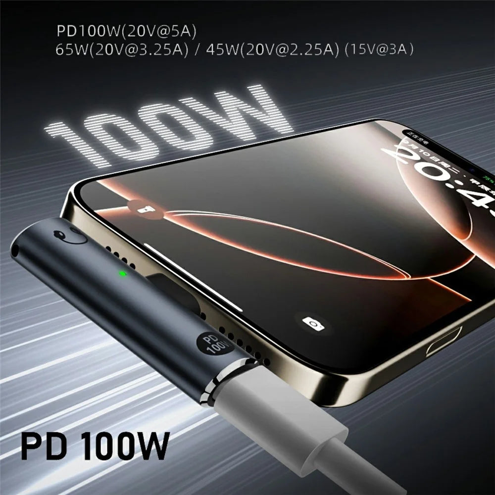 UC-075-PD Type-C to 3.5mm Audio DAC AUX Music + 100W PD Power CS201 Chip Adapter for Laptop Tablet Phone - 3