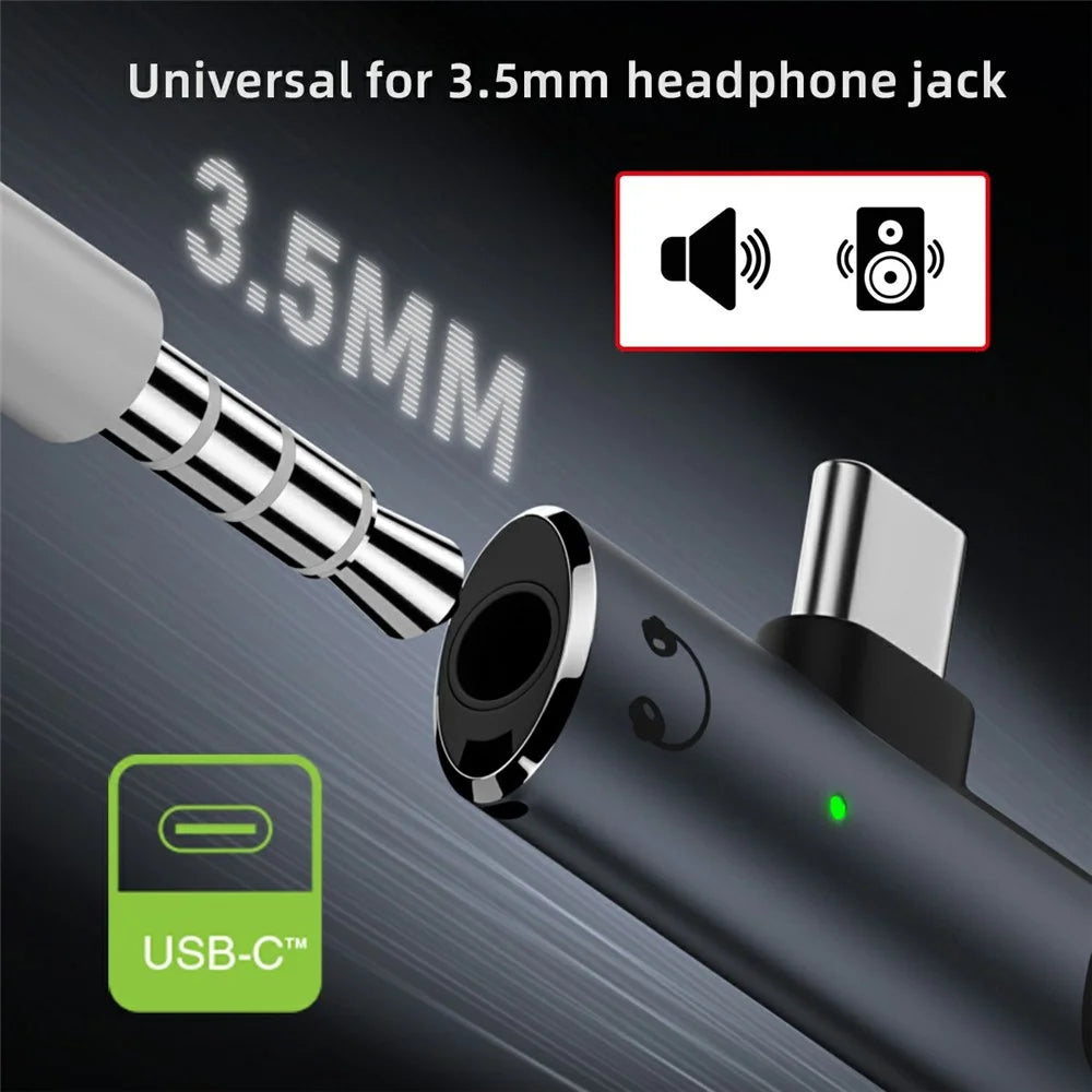 UC-075-PD Type-C to 3.5mm Audio DAC AUX Music + 100W PD Power CS201 Chip Adapter for Laptop Tablet Phone - 5