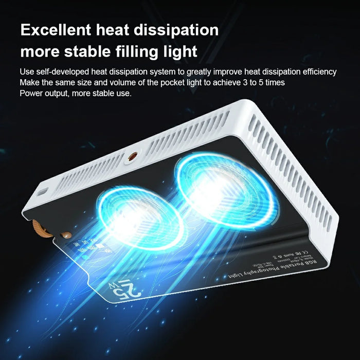 PB25R Video Conference Live Streaming Portable RGB LED Light Selfie Photography Pocket Fill Light - 2