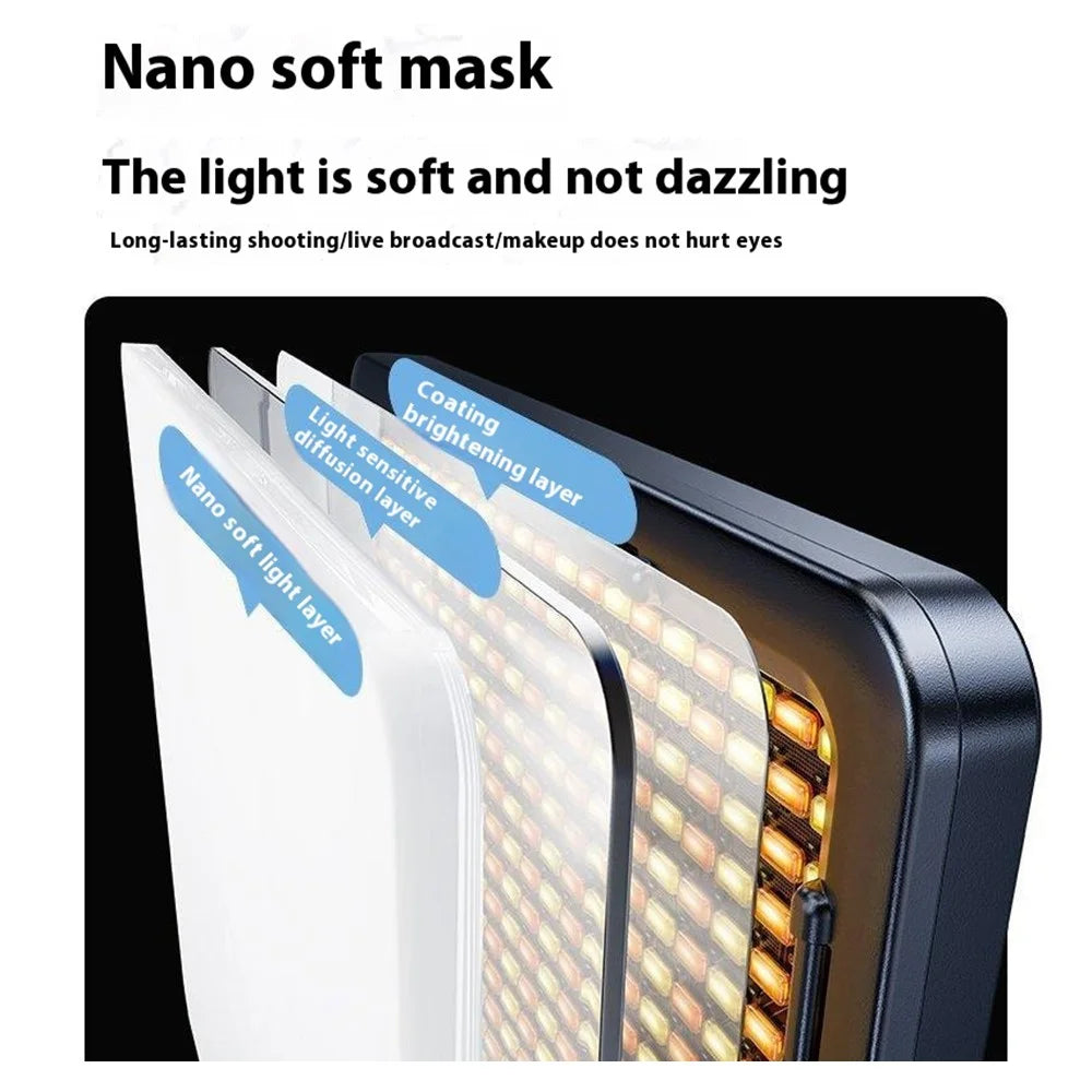 MM120C Portable LED Video Light Panel for Studio Portrait Photography Lighting Dimmable Fill Light ( No Battery ) - Silver Panel - 4
