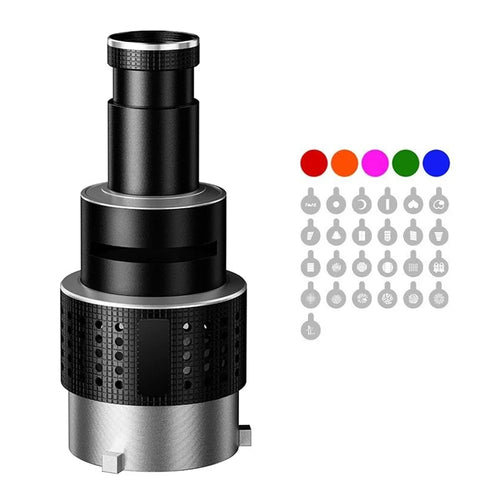 MM-06Pro Photography Condenser 25 Gobo Set LED Optical Spotlight Tube for Godox Jinbei Aputure Bowens Mount - 1
