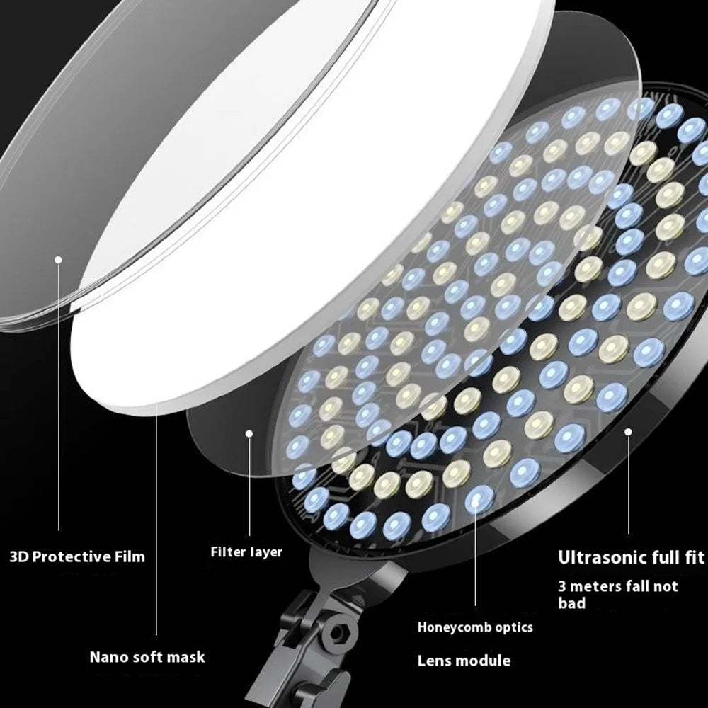 M666 14 Inch Dimmable LED Round Panel Light Jewelry Food Still Life Photography Fill Light - EU Plug - 5