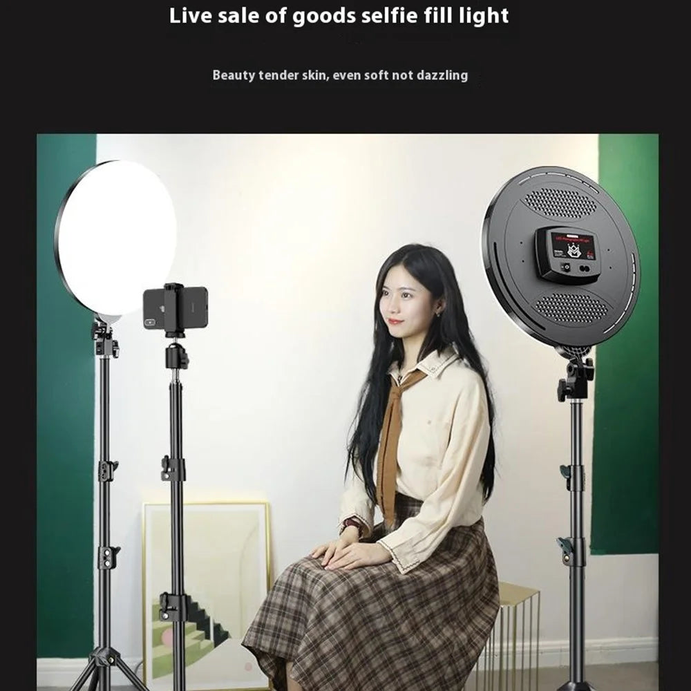M666 14 Inch Dimmable LED Round Panel Light Jewelry Food Still Life Photography Fill Light - EU Plug - 7