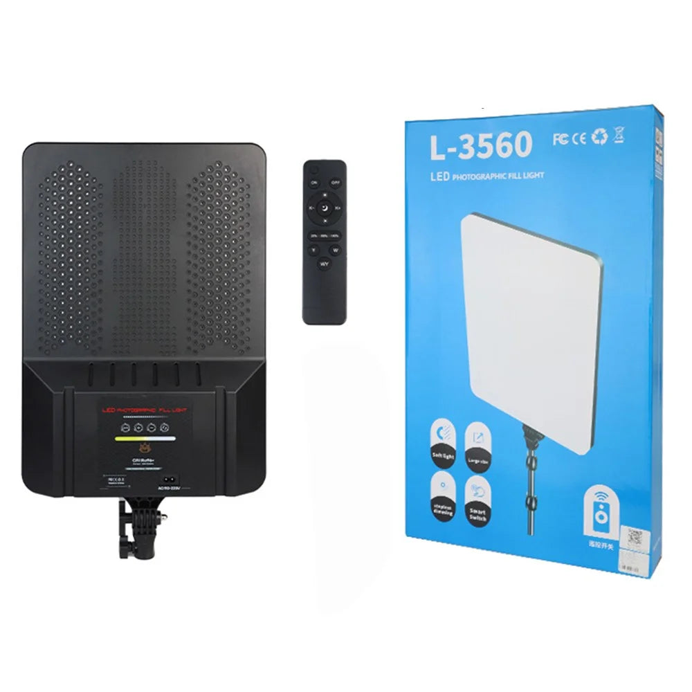 L-3560 24 Inch Fill Light Photography LED Panel Dimmable Light for Streaming / Vlogging / Video Recording - 1