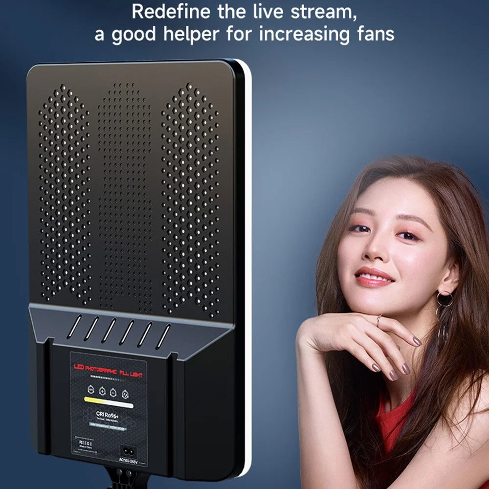 RL-28A 24 Inch Rectangle LED Panel Light Photography Lamp for Live Streaming Studio Product Shooting - EU Plug - 2