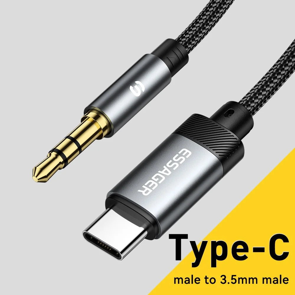 ESSAGER ES-YP22 Type-C to 3.5mm Audio Adapter Cable for Phones / Tablets Reversible Connector - 3