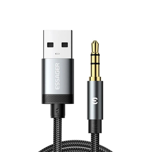 ESSAGER ES-YP22 USB-A Male to 3.5mm Male Audio Adapter Cable for Apple / Android Headphones - 1