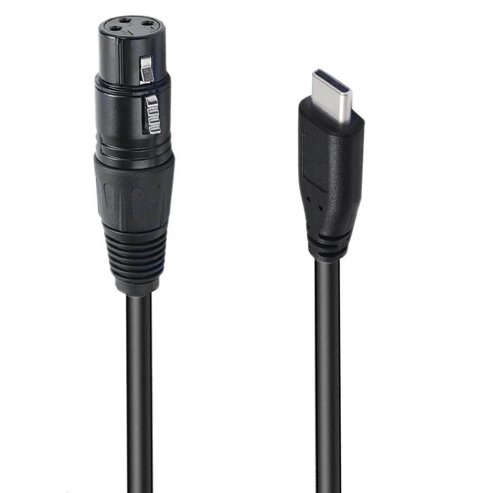 JUNSUNMAY 1m Type-C Male to XLR Male Cable Microphone Audio Adapter for Mobile Phones  /  Tablets  /  Laptops  /  Computers - 1