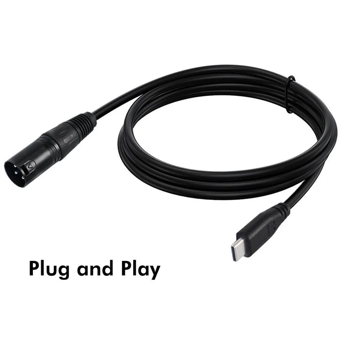 JUNSUNMAY 1m Type-C Male to XLR Male Cable Microphone Audio Adapter for Mobile Phones  /  Tablets  /  Laptops  /  Computers - 3