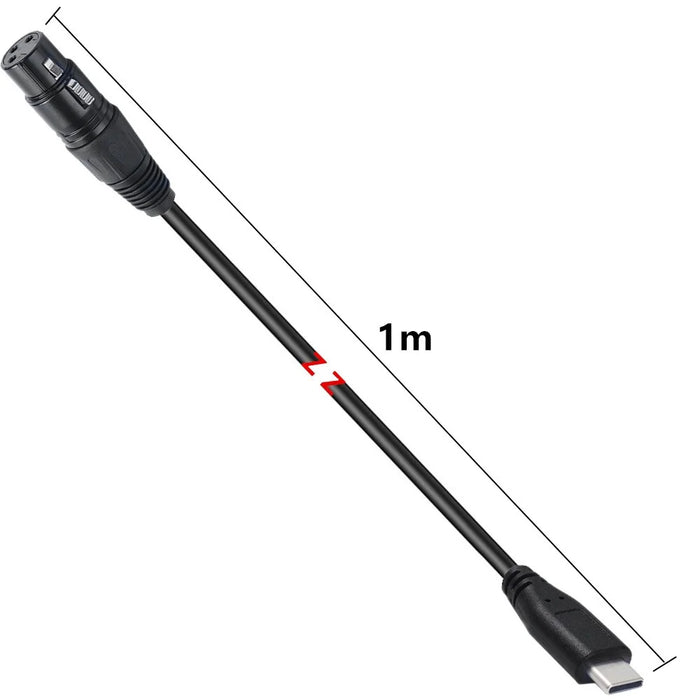 JUNSUNMAY 1m Type-C Male to XLR Male Cable Microphone Audio Adapter for Mobile Phones  /  Tablets  /  Laptops  /  Computers - 5