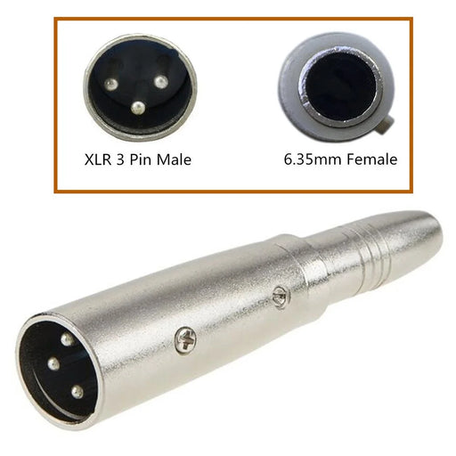 JUNSUNMAY 3-Pin XLR Male to 6.35mm Female Audio Adapter - 2
