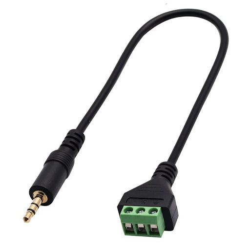 JUNSUNMAY Solder-Free 3.5mm Stereo Male to 3-Pole Terminal Audio Adapter Cable (Green) - 1