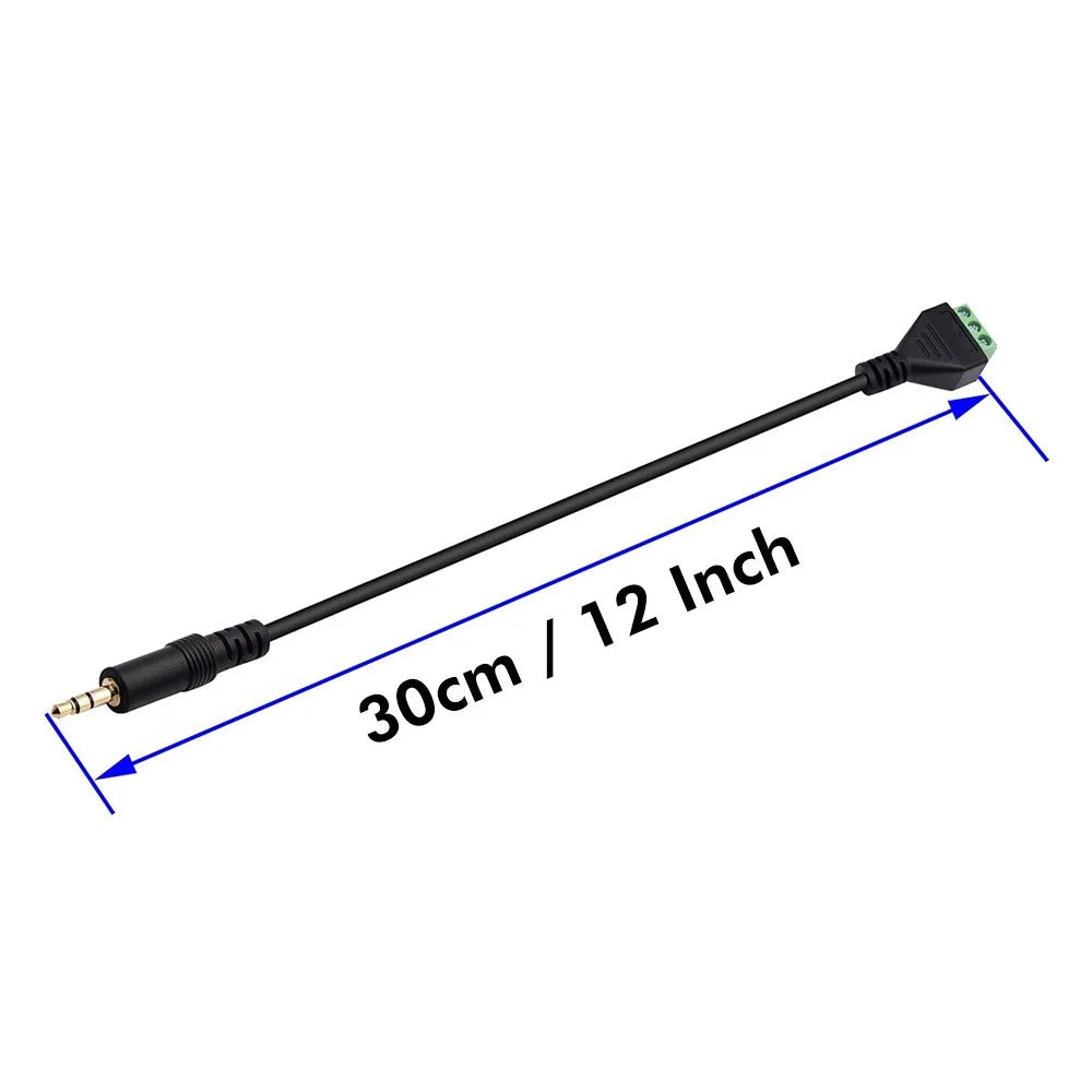 JUNSUNMAY Solder-Free 3.5mm Stereo Male to 3-Pole Terminal Audio Adapter Cable (Green) - 6