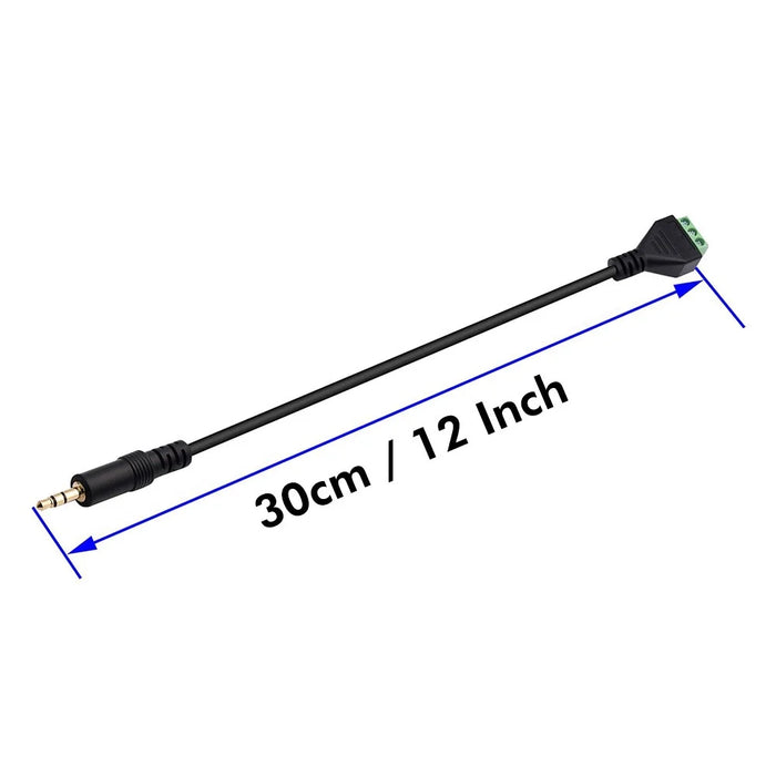 JUNSUNMAY Solder-Free 3.5mm Stereo Male to 3-Pole Terminal Audio Adapter Cable (Green) - 6