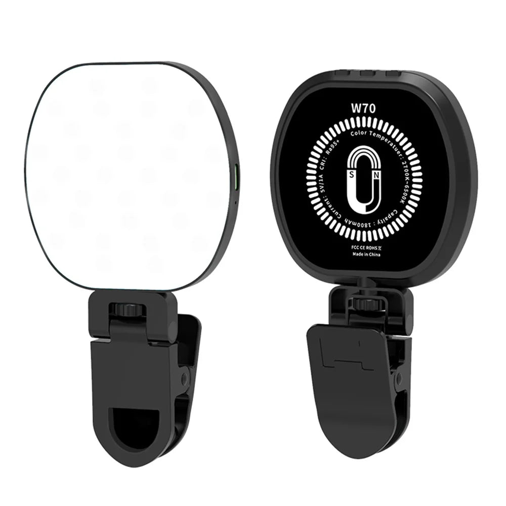 W70 Magnetic Pocket Light Mini LED Fill Light Rechargeable Selfie Light for Phone, Laptop, Tablet - 1