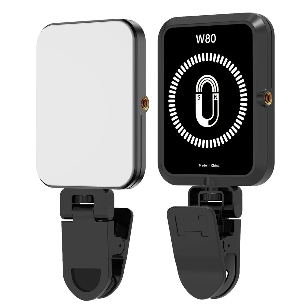 W80 Magnetic Pocket Light LED Fill Lamp Rechargeable 3 Color Modes Brightness Adjustable Selfie Light - 1