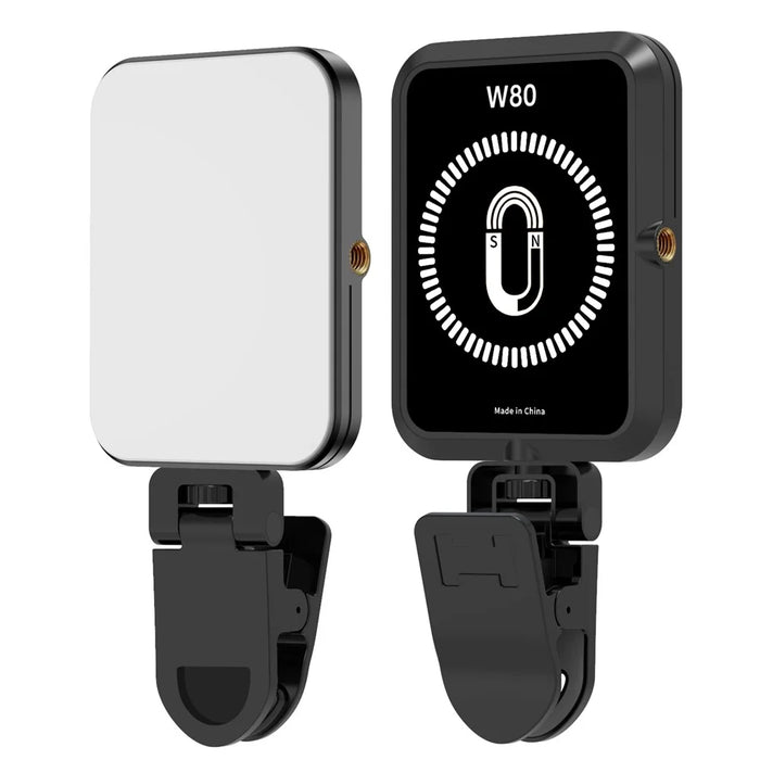 W80 Magnetic Pocket Light LED Fill Lamp Rechargeable 3 Color Modes Brightness Adjustable Selfie Light - 1