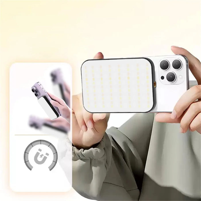 W80 Magnetic Pocket Light LED Fill Lamp Rechargeable 3 Color Modes Brightness Adjustable Selfie Light - 4