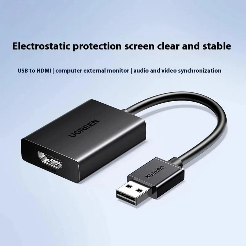 UGREEN 25161 USB to HD Converter 1080P 60Hz Video Audio Sync Adapter for Laptop / Desktop / TV / Projector - 3