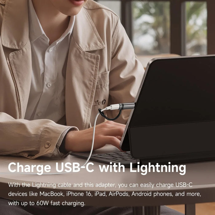 MCDODO OT-0180 MDD Digital Display PD Adapter iP to USB-C 60W Fast Charging Converter - 3