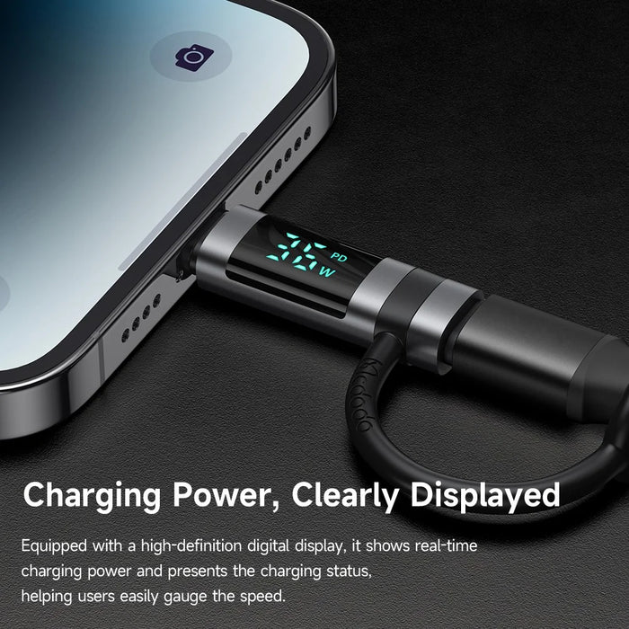 MCDODO OT-2610 MDD Digital Display PD Adapter USB-C Female to iP Male 36W Fast Charging Converter - 4