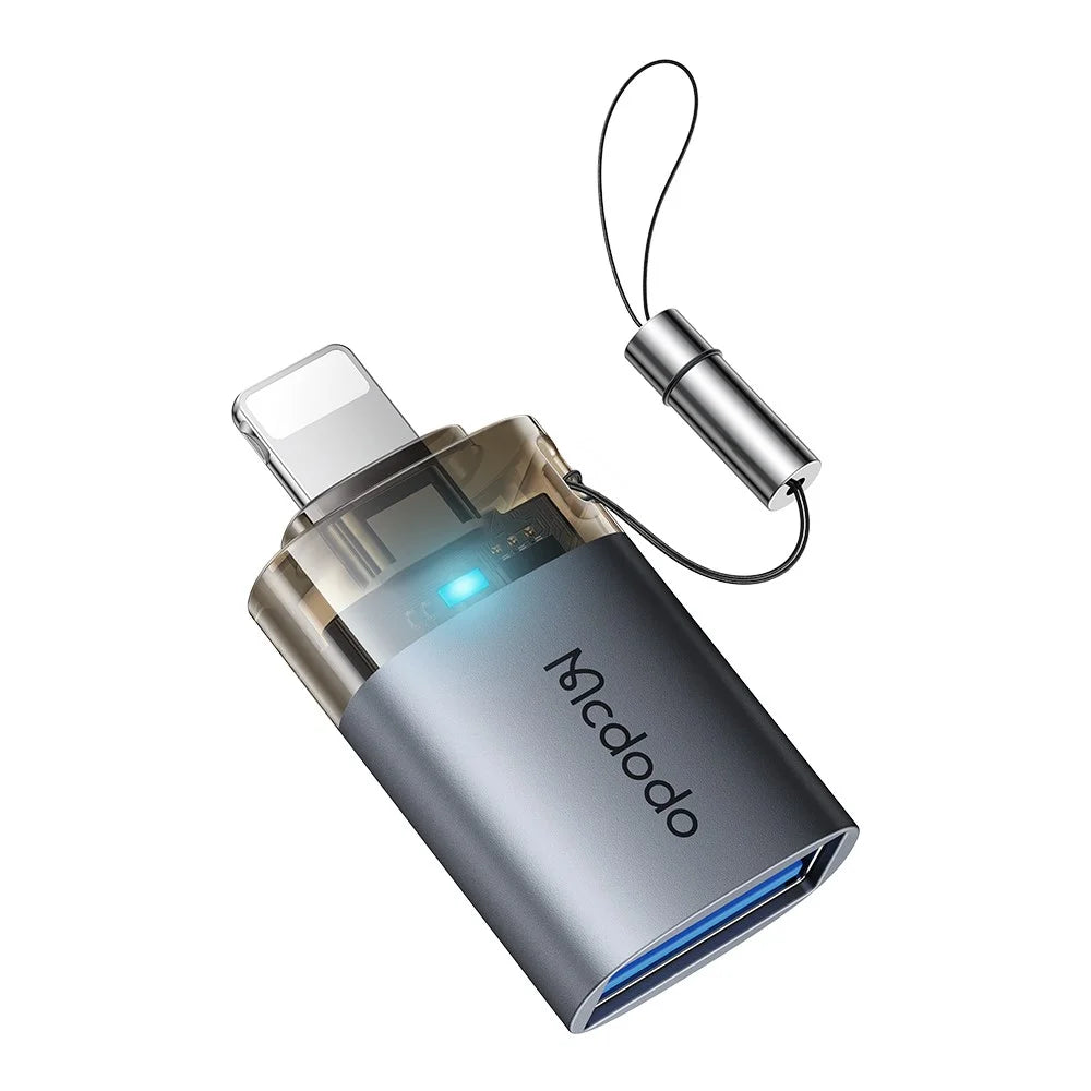 MCDODO OT-7390 MDD USB-A to iP Adapter with LED Light Data Transfer 480Mbps - 1