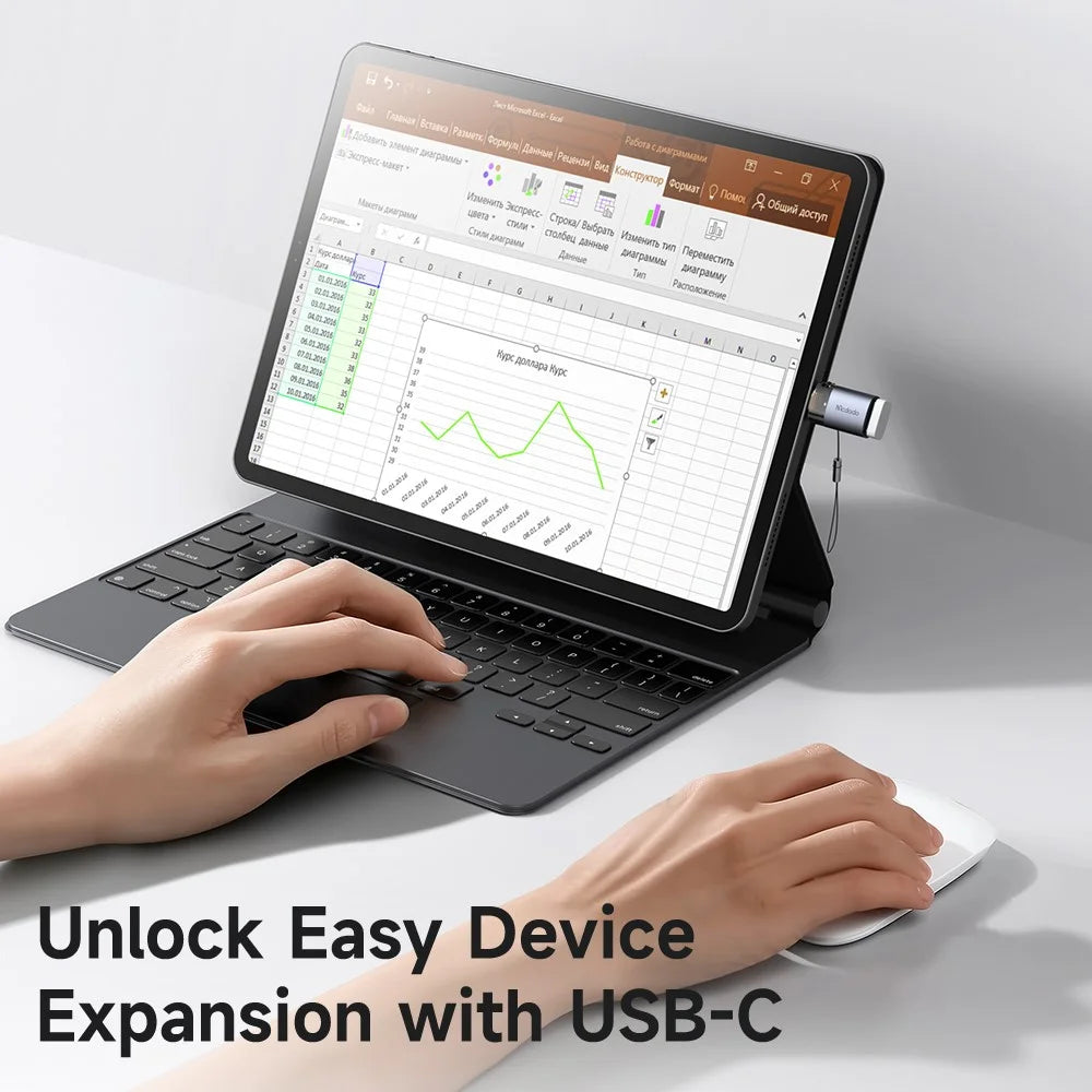 MCDODO OT-7400 MDD USB-A 3.0 to USB-C Adapter with LED Light 5Gbps Transfer Speed Aluminum Alloy - 3