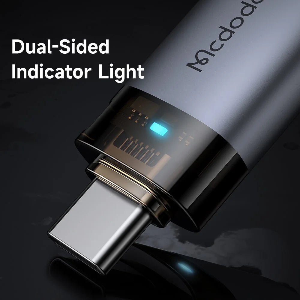 MCDODO OT-7400 MDD USB-A 3.0 to USB-C Adapter with LED Light 5Gbps Transfer Speed Aluminum Alloy - 5