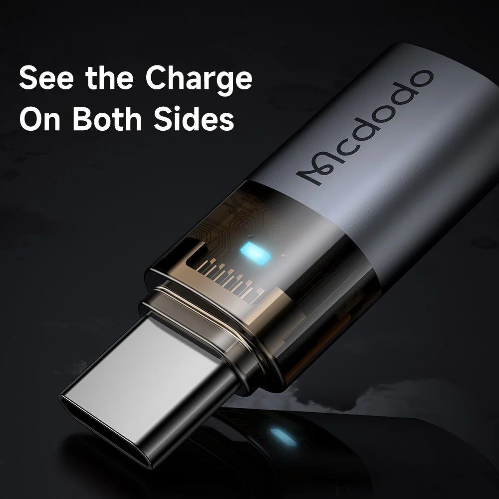 MCDODO OT-7610 MDD iP Female to USB-C Male Adapter with LED Light PD 60W Fast Charging Converter - 3