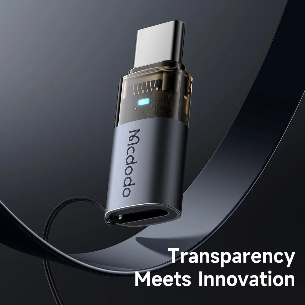 MCDODO OT-7610 MDD iP Female to USB-C Male Adapter with LED Light PD 60W Fast Charging Converter - 5