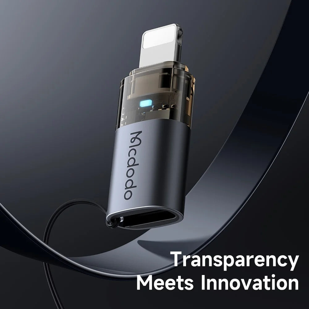 MCDODO OT-7630 MDD USB-C Female to iP Male Adapter with LED Light PD 36W Fast Charging Converter - 5