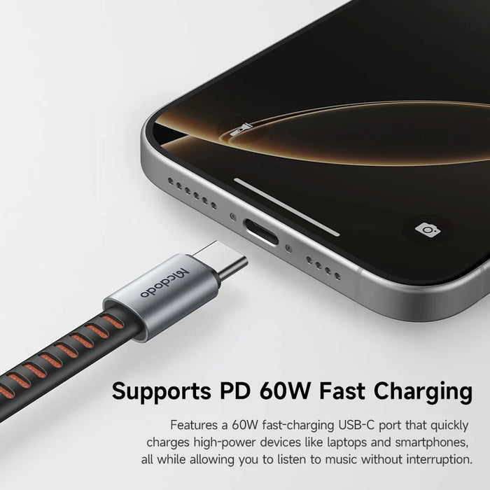 MCDODO CA-3370 MDD 2 in 1 Audio Adapter Cable USB-C to Dual USB-C Charging / Audio For Smartphones / Tablets - 3
