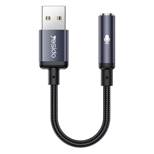 YESIDO YAU46 15cm USB to 3.5mm Plug and Play Audio Adapter Cable Voice Call Support - 1