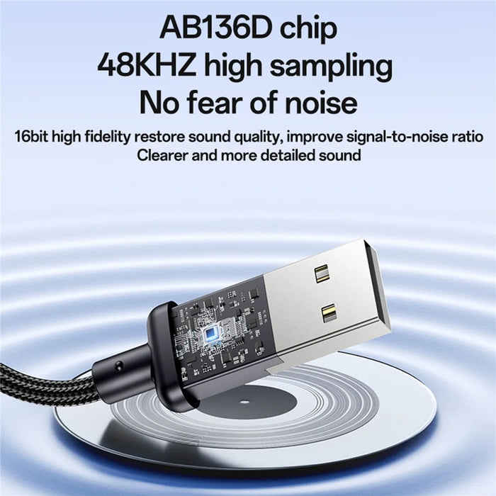 YESIDO YAU46 15cm USB to 3.5mm Plug and Play Audio Adapter Cable Voice Call Support - 4