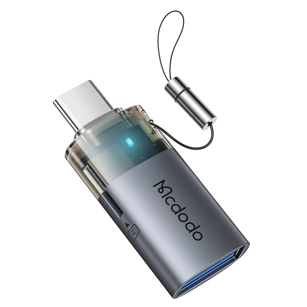 MCDODO OT-760 2 in 1 USB A Female to USB C Male Converter 480Mbps Data Transfer Adapter with TF Card Slot - 1