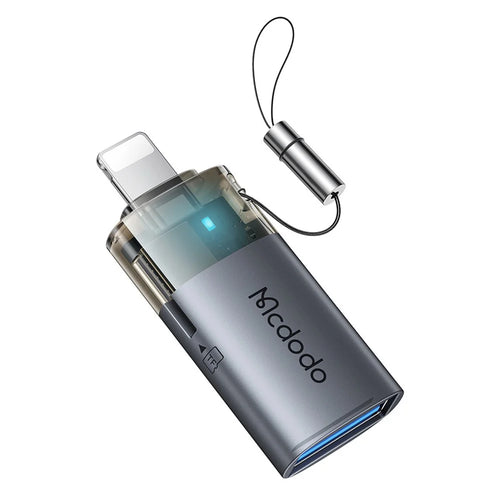 MCDODO OT-785 2 in 1 USB A Female to iP Male Converter with TF Card Slot 480Mbps Data Transfer Adapter - 1