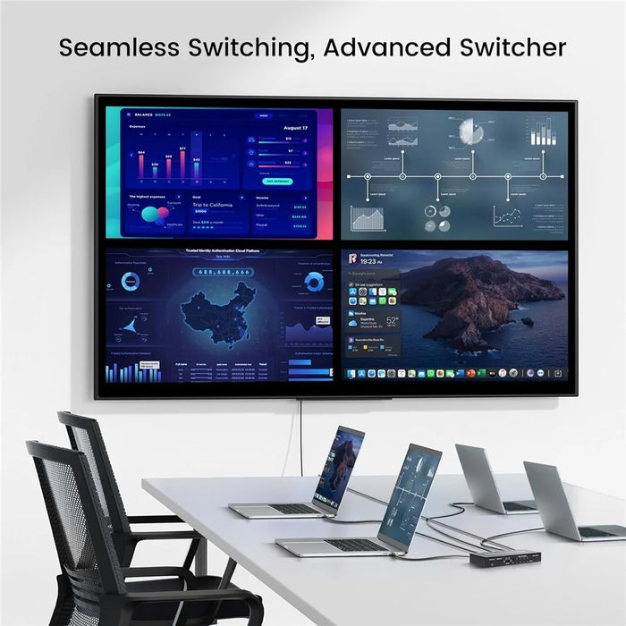 NK-941 4K HD 4 Input 1 Output Splitter Seamless Switch Multi-Viewer with Remote Control - 5