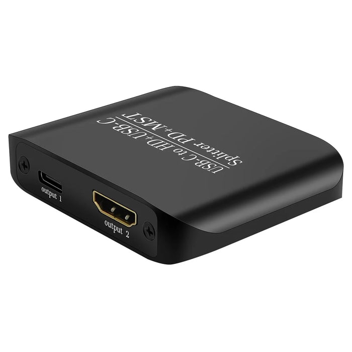 NK-E70 Type-C to HD + Type-C Splitter 4K 60Hz MST / SST Display Adapter Support PD Charging - 2