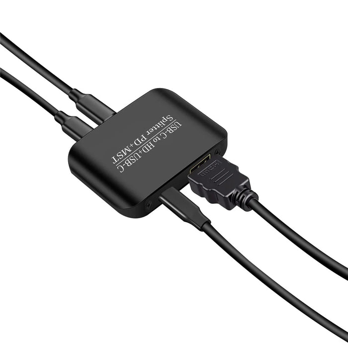 NK-E70 Type-C to HD + Type-C Splitter 4K 60Hz MST / SST Display Adapter Support PD Charging - 3